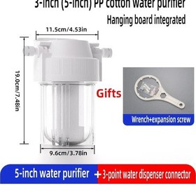 Resim 5-inch 10-inch Şeffaf Şişe Patlamaya Dayanıklı Filtre Şişesi Su Arıtıcısı Ön Dn10 Pp Cotton 5 İn '+3'lü Yedek Filtre Seti 