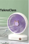 Resim TeknoClass Masa Üstü Fan Soğutucu Mini Vantilatör Güçlü Serinletici Taşınabilir Şarjlı Güçlü Sessiz 2 Kademeli 