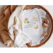 Resim Niles Baby design for baby Nilesbabyshop Abim Şişko Dünyamızda Canım Çok Sıkılıyor Yazılı Kısa Kol Zıbın 