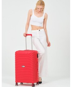 Resim Keo-plus Kırmızı Orta Boy Silikon Kırılmaz Pp Valiz Siyah 