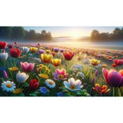 Resim Venspor Renkli Çiçek Bahçesi Temalı Arkaplan 200x150cm Fon Duvar Örtüsü 