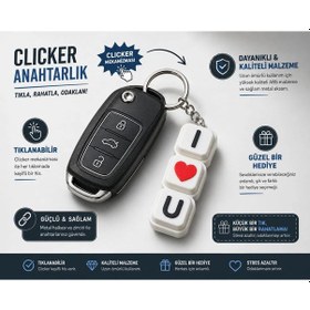 Resim I Love You Clicker Anahtarlık , Love Clicker Araç Anahtarlığı - Kalpli Araba Anahtarlık 