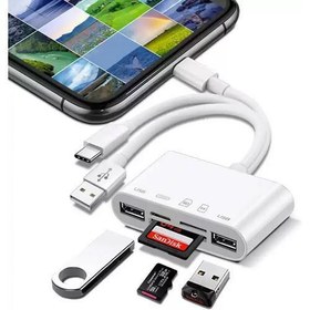 Resim Daytona NK1032 Pro Type-C Lightning Usb-A To 2x Usb3.0 Sd Tf Pd Kart Okuyucu Çevirici Hub Adaptör 