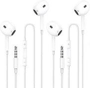 Resim 2 paket kulaklık, kablolu kulaklık, 3,5 mm jaklı, kulak içi stereo kulaklık, mikrofon ve ses ayarı ile, iPhone iPad Pro MP3 HuaWei Android Samsung akıllı telefon dizüstü bilgisayar için, 3,5 mm ses 
