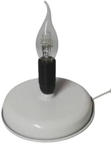 Resim TEKAY AYDINLATMA Beyaz Metal Ayaklı Abajur Kablolu Gece Lambası E 14 Duy Beyaz 34 x 48 