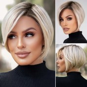 Resim Kadınlar için günlük kullanım için ısıya dayanıklı lif sentetik peruklar, 30.48 cm, unisex-adult, gül ağızlı kapağı, %100 yoğunluk, yüksek sıcaklık lifi 