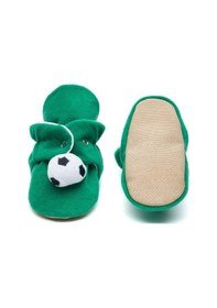 Resim Futbol Kaydırmaz Tabanlı Pamuk Astarlı Çıtçıtlı Panduf Yeşil 