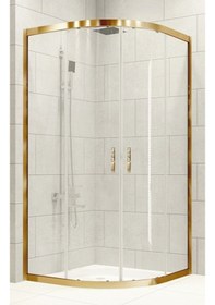 Resim Durul Duşakabin Oval Altın Profil 5mm Şeffaf Cam Yükseklik 190 Cm Altın 