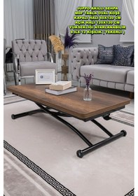 Resim Juppo Üst Tabla Mdfbarok Ceviz Oval Köşe Alt Siyah Dışa Kıvrım 