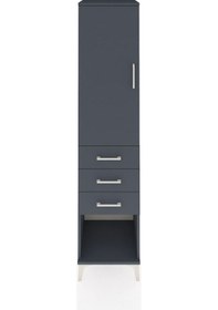 Resim Hyperion Dolap Tek Raflı 3 Çekmeceli Tek Askılı 44x44x195 Ant... Antrasit 