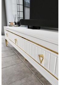 Resim 180 CM KLAS MDF MEBRAN KAPAK BEYAZ GOLD 