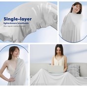 Resim Hot Sleeper King için Elegear Soğutma Battaniyeleri, Hassas Açık Bej için Gümüş İyonlu Arc-Chill 3.0 Cool Fiber, Ev Yatak Koltuk Ofis Kamp İçin Ultra Hafif Nefes Alabilir Yazlık Soğuk Battaniye, Gri 
