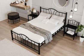 Resim ARGİMO BELLA METAL KARYOLA, SİYAH, 180X200 