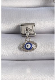 Resim Tegan 316l Çelik Gümüş Renk Sallantılı Göz Figür Nazar Boncuk Detay Nomination Charm Tg27bc1044 Çok Renkli 