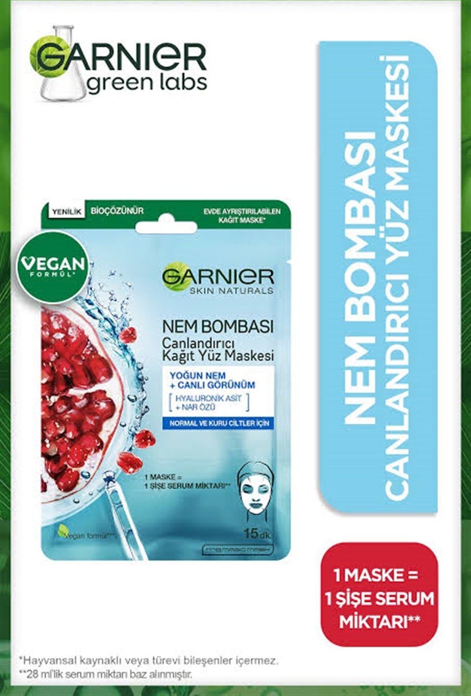 Garnier Nem Bombası Kağıt Maske Canlandırıcı Fiyatı ve Özelliklerı - Badem