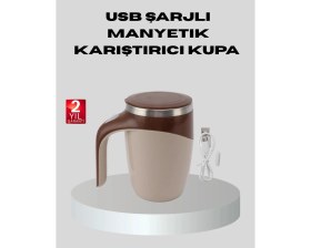 Resim LTG Nova Manyetik Karıştırıcı Kupa USB Şarjlı Otomatik Karıştırma Çift Katmanlı 