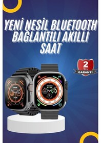 Resim Yeni Model Akıllı Saat Ultra Smart Watch Gümüş Kasa 45mm Titreşim 