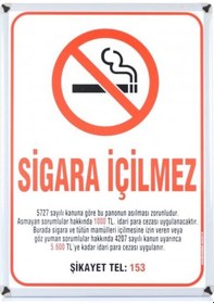Resim Akyazı Sigara İçilmez Panosu 50X70 0510Alüniyum Çerçeve 