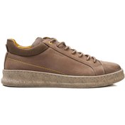 Resim Erkek Vizon Hakiki Deri Sneaker Ayakkabı 