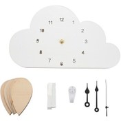 Resim Goldenqian Bulut Şekilli Saat Çocuk Odası Dekorasyonu Gökkuşağı Rengi Ihlamur Ağacı 767h2w Siyah 