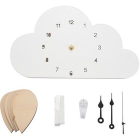 Resim Goldenqian Bulut Şekilli Saat Çocuk Odası Dekorasyonu Gökkuşağı Rengi Ihlamur Ağacı 767h2w Siyah 