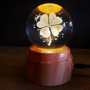 Resim Usb'li Yonca Tasarımlı Dönen Cam Küre 