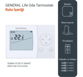 Resim General Senna HT301S Smart Kablosuz Akıllı Oda Termostatı 
