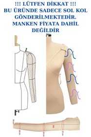 Resim Manken İstanbul Sünger Komple Iğne Batabilen Seyyar Sol Taraf 36/38/40 Beden Uyumlu Prova Mankeni Kolu 