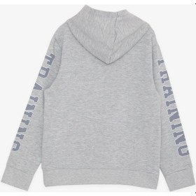 Resim Breeze Girls & Boys Erkek Çocuk Sweatshirt Kapüşonlu Kanguru Cepli 9-14 Yaş, Gri Melanj-gri Melanj Gri Melanj 