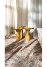 Resim Simillo Wood Wooden Ahşap 3 Lü Set Vazo Model Mantar Yan Sehpa Modern Koyu Ceviz Renkl Kod:trd10752 Kahverengi 