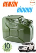 Resim Badem10 Metal Akaryakıt Bidonu 10 Litre Benzin Mazot Taşıma Doldurma Depolama Bidonu Dayanıklı Metal Bidon 