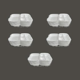 Resim Dağyüce 23/A Tek Kullanımlık Köpük 3 Bölmeli Kapaklı Kase Kutu - 20x24 Cm. - 20 Adetlik 5 Paket 