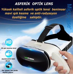 Resim Vrpark V10 3D Sanal Gerçeklik Gözlüğü + VR Bluetooth Kumanda 