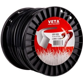 Resim Veta Misina 3.3mm 124mt Siyah 4 Köşe 