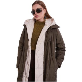 Resim Levidor Kadın Çift Renk Şişme Mont 560038 Haki - Bej 