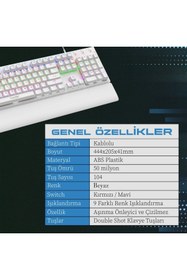 Resim Node Game Nova Nd-mk-104br Rainbow Aydınlatmalı Oyuncu Gamer Gerçek Mekanik Işıklı Klavye 