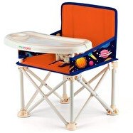 Resim Minimono Plus Portatif Yükseltici Katlanabilir Mama Sandalyesi Turuncu - Lacivert 
