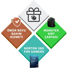 Resim Monster Abra A5 V22.1.2 Intel Core I7 13620H 32 GB Ram 1 Tb SSD 8 GB Rtx 5050 Freedos 15,6" Fhd 144 Hz Oyun Bilgisayarı 