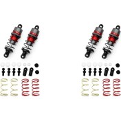 Resim Healeele 1/10 2 Çift Metal Hidrolik Amortisörler Rc Uzaktan Kumanda Araba Düz Yarış Drift Araba (63MM) Kırmızı (Yurt Dışından) 