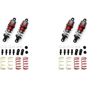 Resim Healeele 1/10 2 Çift Metal Hidrolik Amortisörler Rc Uzaktan Kumanda Araba Düz Yarış Drift Araba (63MM) Kırmızı (Yurt Dışından) 