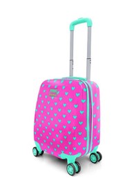 Resim Coral High Kids Neon Pembe Su Yeşili Kalp Desenli Çocuk Valizi 16715 
