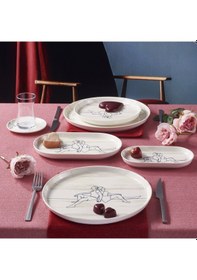 Resim Güral Love 25422 11 Parça 2 Kişilik Bone Kahvaltı Takımı Beyaz 