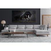 Resim Es10 -2560 Dekoratif Siyah At Kanvas Tablo (50 x 70) 