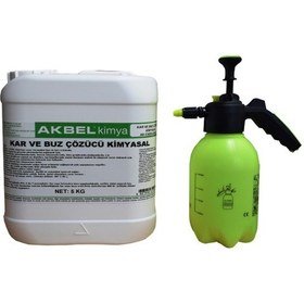 Resim Akbel Zemin Kar ve Buz Çözücü Kimyasal 5 Kg+2Lt Uygulama Aparatı 
