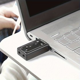 Resim USB Sanal 7.1 Kanallı Ses Kartı Harici USB 2.0 Mikrofon Hoparlör Adaptörü Stereo 3.5mm Jak Kulaklık Ses Kartı 