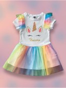 Resim Tongs Baby Unicorn Renkli Tül Elbise 