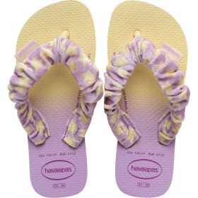 Resim Havaianas Sarı - Lila Kız Çocuk Plaj Terliği Kıds Fluffy 