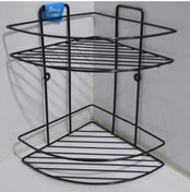 Resim filamento Paslanmaz Ikili 300x230x320 Banyo Köşe Çelik Siyah Rafı Şampuanlık Köşelik Fs6201001 