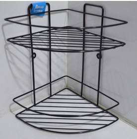 Resim filamento Paslanmaz Ikili 300x230x320 Banyo Köşe Çelik Siyah Rafı Şampuanlık Köşelik Fs6201001 