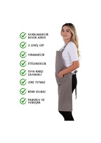 Resim Sevilya Simple Ayar Askılı Mutfak Önlüğü Antrasit 